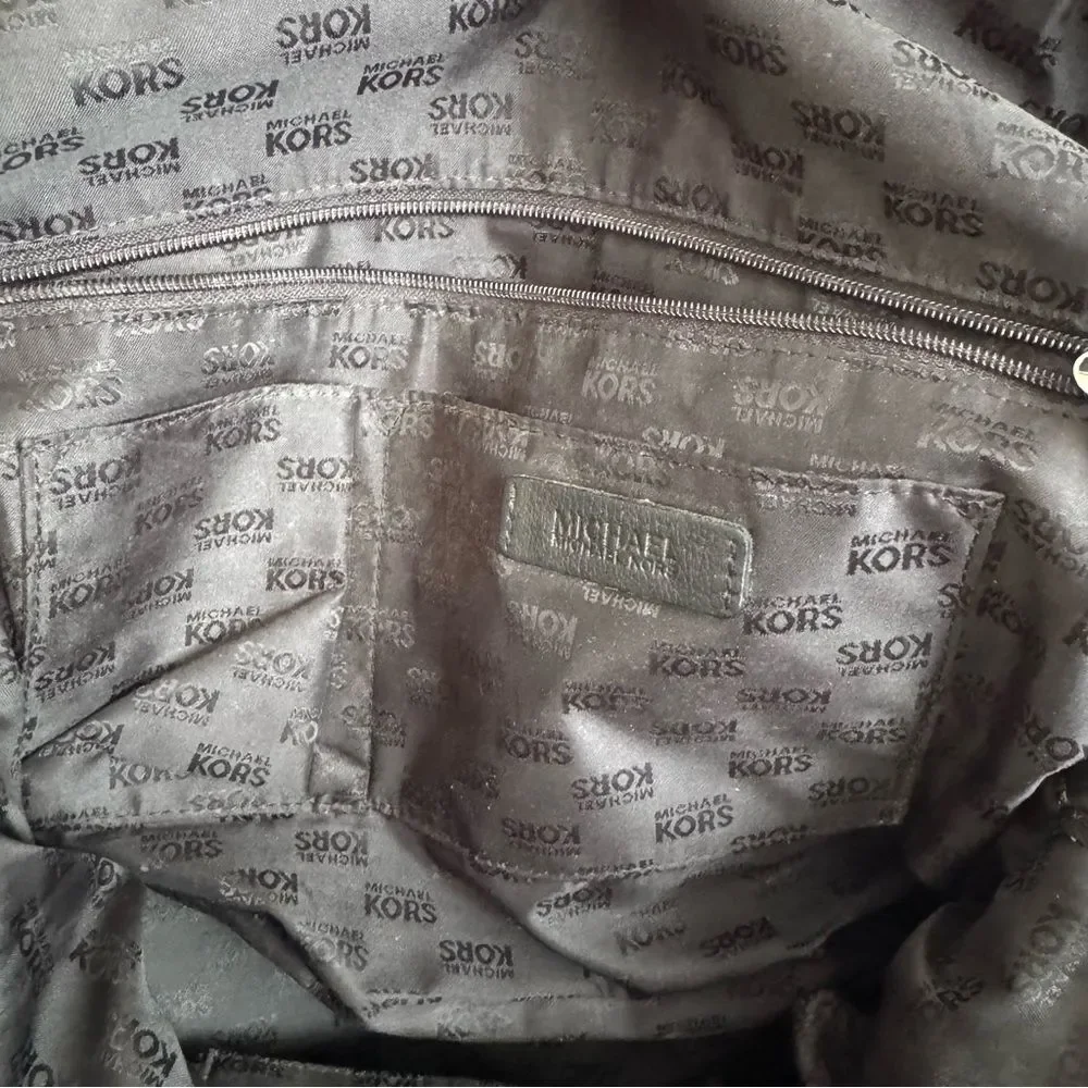 Michael Kors Hamilton Satchel Weekender Black Leather Bag